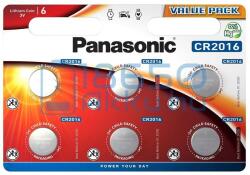 Panasonic CR2016 Lítium Gombelem (6db)