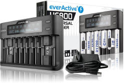EverActive UC-800 Li-Ion / Li-HV / LiFePO4 / Ni-MH Akkumulátor Töltő