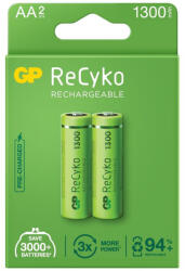 GP Batteries ReCyko 1300 1300mAh (AA / R6) Ceruza Újratölthető Elem / Ni-MH Akkumulátor (2db)