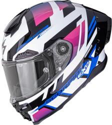 Scorpion Cască integrală pentru motocicletă Scorpion EXO-RACE Air Carbon Fury alb-roz-albastru (SCRP161-571-418)