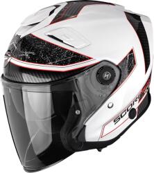 Scorpion Cască de motocicletă Scorpion EXO-GT Jet Crest open face alb-roșu (SCRP174-574-59)