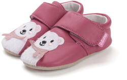 D. D. STEP Papuci de interior fete, talpă din piele, velcro, roz cu ursuleț, 20-21 urși roz (148D73)