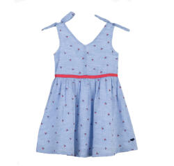 LOSAN fără mâneci rochie de fată model albastru (13779F)
