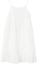 NAME IT Rochie fete cu volane si bretele spaghete , alb/roz, 116-152 crem (13F500)
