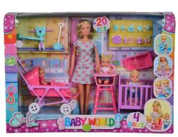 Simba Toys Set papusi Steffi, baby world - 3 copii (12970D) Papusa