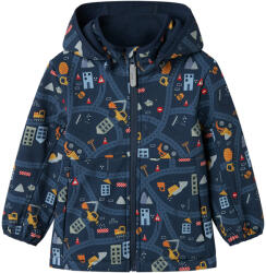 NAME IT Geaca baieti softshell cu glugă, albastru cu masini, 86-116 albastru (1486A4)