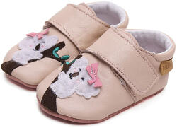 D. D. STEP pantofi din piele pentru fete cu curea velcro roz (142134)