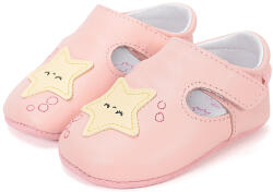 D. D. STEP Papuci de interior fata cu talpa piele stea velcro, roz 20-23 model cu stele roz (14C01D)