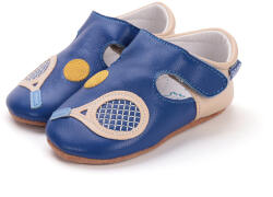 D. D. STEP Papuci de interior băieți, talpă din piele, velcro, bleu tenis, 18-23 tenis albastru (148D7C)