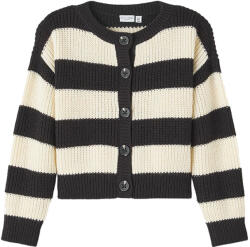 NAME IT fata tricotate cardigan tricotate dungi negre/crem (13BE18)