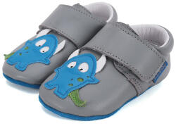 D. D. STEP pantofi pentru băieți cu model de talpă din piele și curele velcro gri (145163)