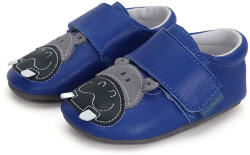 D. D. STEP Papuci de interior copii, băiat, piele, velcro, Albastru Hipopotam albastru (13EB1C)