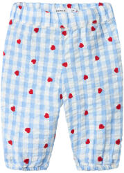 NAME IT Pantaloni fete, inimioare si carouri, 56/86 albastru-albastru (145407)