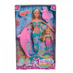 Simba Toys Păpușă Steffi sirena cu Eva și delfin (121937) Papusa