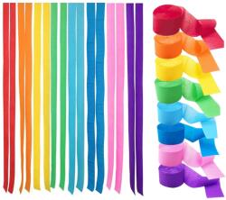 CC Wonderland Zone Színes Krepp Papír Szalag 8 db Szivárványos Multicolor Streamer Esküvőre Karneválra Partira 4, 5 cm x 25 m