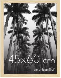 Americanflat MDF fa képkeret 45x60 cm törhetetlen plexi üveggel, integrált akasztóval, függőleges és vízszintes falra szerelhető, tölgy/natúr