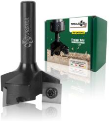 TYPEC Freză de Nivelat și Calibrat Lemn Fraiser Tornado Ø 35 mm, Coadă 8 mm, cu 3 Plăcuțe Amovibile din Carbură (Vidia) 10.5 mm, pentru Rindeluire Burl / Blaturi, Canelare și Fălțuire, pentru Freză Manuală 