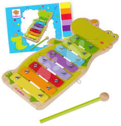 Eichhorn Drevený xylofón Music Xylophone Eichhorn s kladivkom 8 rôznych tónov a spevník so 4 pesničkami od 24 mes EH3496 (EH3496)