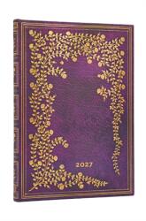 Paperblanks Határidőnapló 2027 Paper Blanks midi heti keményfedeles gumis New York Rose (DE1934)