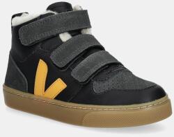 Veja gyerek bőr sportcipő Small V-10 Mid Winter - fekete 33