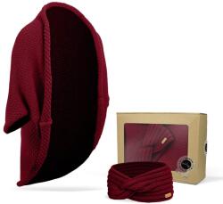 Bontis Set cadou: Cardigan tricotat și bentiță - Vin (gift-set-VI-brgnd)
