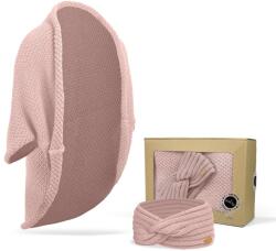 Bontis Set cadou: Cardigan tricotat și bentiță - Pudră deschisă (gift-set-VI-lght-powder)