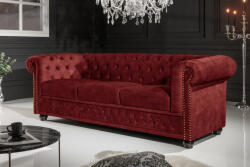 Chesterfield Design 3 személyes ülőgarnitúra Chesterfield 205 cm vörös bársony