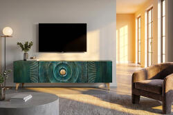 Venetia Design TV asztal Venetia 180 cm türkiz-arany mangófa