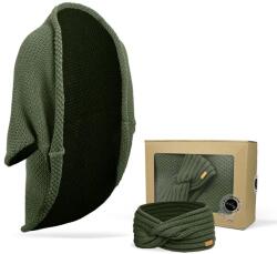 Bontis Set cadou: Cardigan tricotat și bentiță - Măslin (gift-set-VI-olive-green)