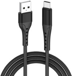 Lemontti Cablu date/încărcare Lemontti Bending Aluminum USB-A la Type-C, fast charge, 1.2m, Universal - Negru (LEMCBAUATC2N)