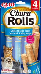Churu Rolls 4x10 g - Csirkés wrap tonhallal és Szent Jakab-kagylóval