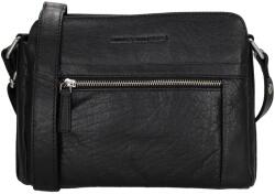 Hide & Stitches Fekete steppelt valódi bőr crossbody táska „Florenza (K23363-001-black-HU)