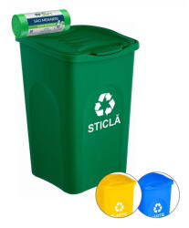 IgienaPHS Cos gunoi colectare selectiva verde / sticla 50 litri (CYC-25) - vexio Cos de gunoi