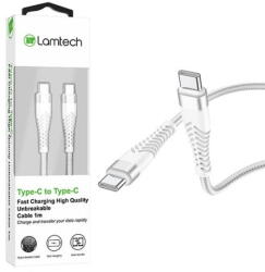  Cablu Lamtech Type-C la Type-C, 1m, incarcare si transfer date, culoare alb (PHA-5202021112747) - pcone