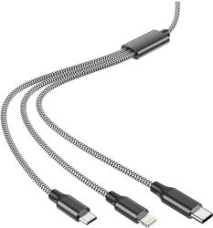 Lamtech Cablu date si incarcare 3 in 1, 2A, 1m, culoare negru