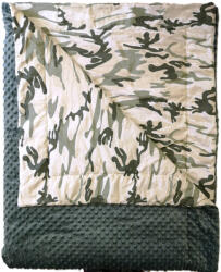  Minky takaró különlegesen puha, vastag petrol minky+terep mintával 150x200cm