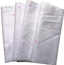  Fehér alapon rózsaszín pöttyös maradék textil csomag