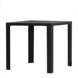 BB Bútor Riviera kerti asztal 82×82 cm - fekete rattanhatású (0601-BB)