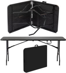 BB Bútor Téglalap alakú összecsukható kerti vendéglátóasztal 200×90 cm - fekete (0305-BB)