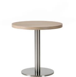 BB Bútor Kerek kávézóasztal Ø68 cm, rozsdamentes acél kerek talppal - Sonoma tölgy (0176-BB-_0252-BB-KO)
