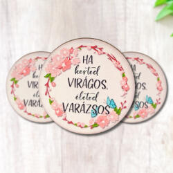  Nyomtatott dekorkarton - Kerted virágos - kör 3db/cs - csinaldmagadshop