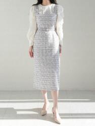 Shein KC94112 Dazy Tweed Ruha Midaxi Vállpántokkal Xl-es Pánttal