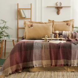 Saheser® Set cuvertură pat dublu Floransa maro caramel 240x260cm, 4 piese, Saheser Home