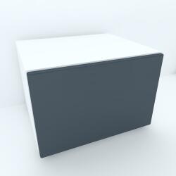 Spectral Mobila Armonia Comoda alba cu o usa cu sistem "PUSH TO OPEN" front MDF Gri Comoda