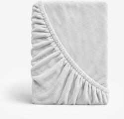 Goldea cearceaf de pat cu elastic din micropluș deluxe - gri deschis 160 x 200 cm