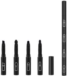 Flippy Set Pensule de Machiaj 4in1, Flippy, pentru Fard, Sprancene si Buze, 16 cm, din Plastic, Negru