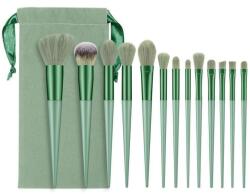 Flippy Set 13 pensule pentru machiaj, Flippy, super soft, makeup profesional incepatori, verde