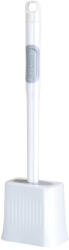 Flippy Perie de Toaleta, Flippy, cu Recipient pentru Lichid, perie din TPR, Montare fara Perfoare, 12 x 6.5 x 40 cm, Alb