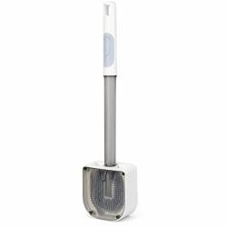 Flippy Perie de Toaleta, Flippy, cu Recipient pentru Detergent, din Plastic+TPR, Montare fara Perforare, 40 x 9 cm, Alb