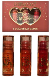 Kevin&Coco Set 3 Luciuri de Buze, KevinCoco Be Mine Lip Gloss, Varianta B, 3 Nuante K4, K5, K6, Finisaj Lucios si Aspect Ingrijit al Buzelelor, Ambalaj Tip Cutie Cadou cu Fereastra, Roz